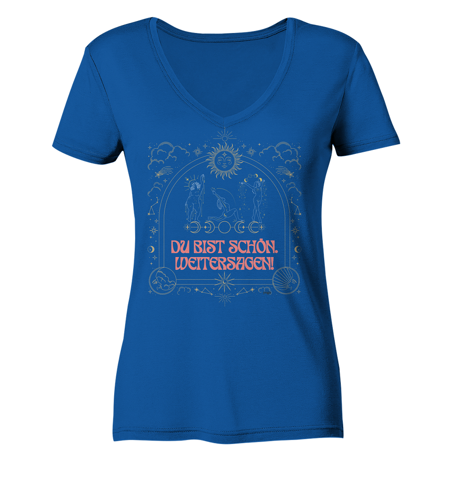fly Lieblingsshirts - Du bist scshön. Weitersagen - Ladies Organic V-Neck Shirt