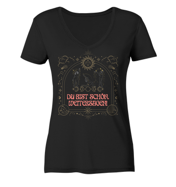 fly Lieblingsshirts - Du bist scshön. Weitersagen - Ladies Organic V-Neck Shirt