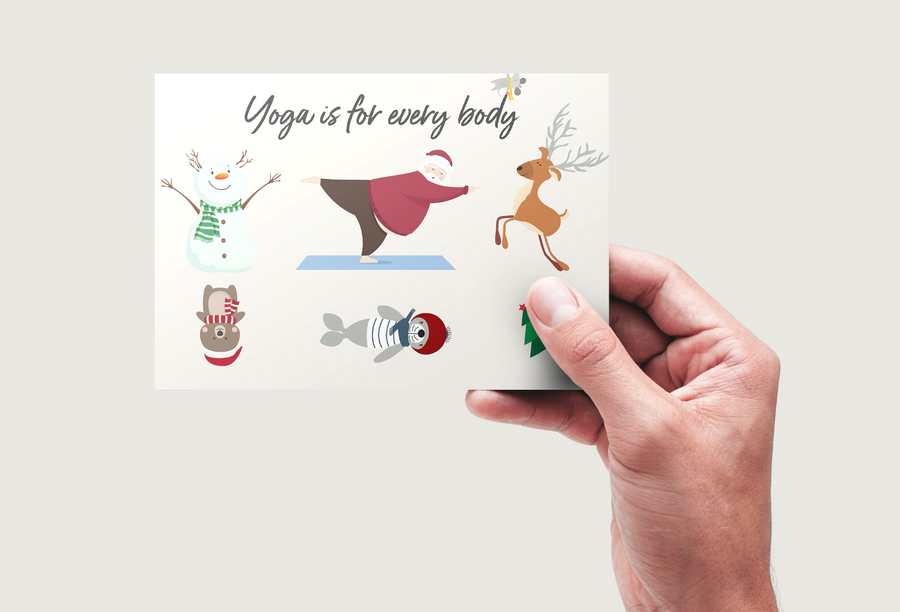 Postkarte | Weihnachten - Yoga is for every body