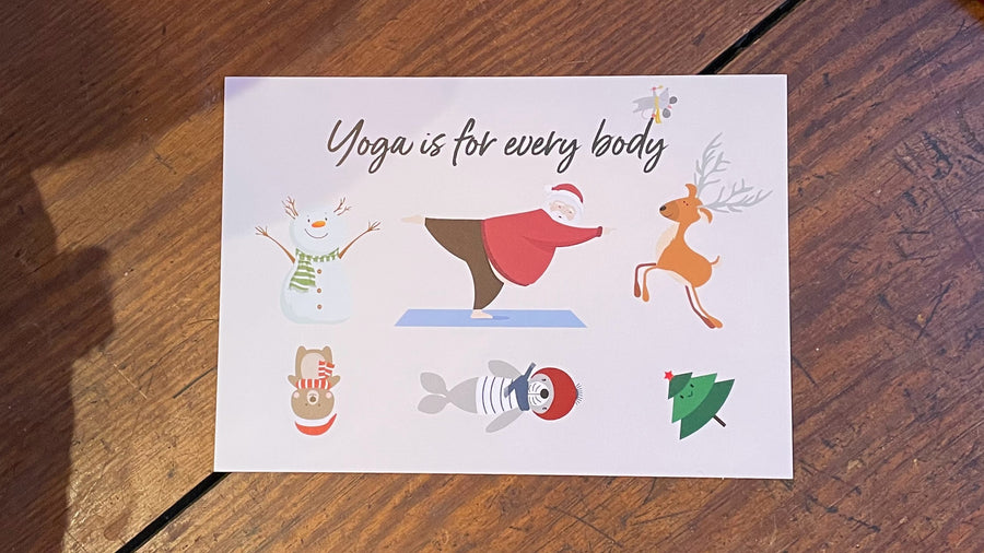 Postkarte | Weihnachten - Yoga is for every body