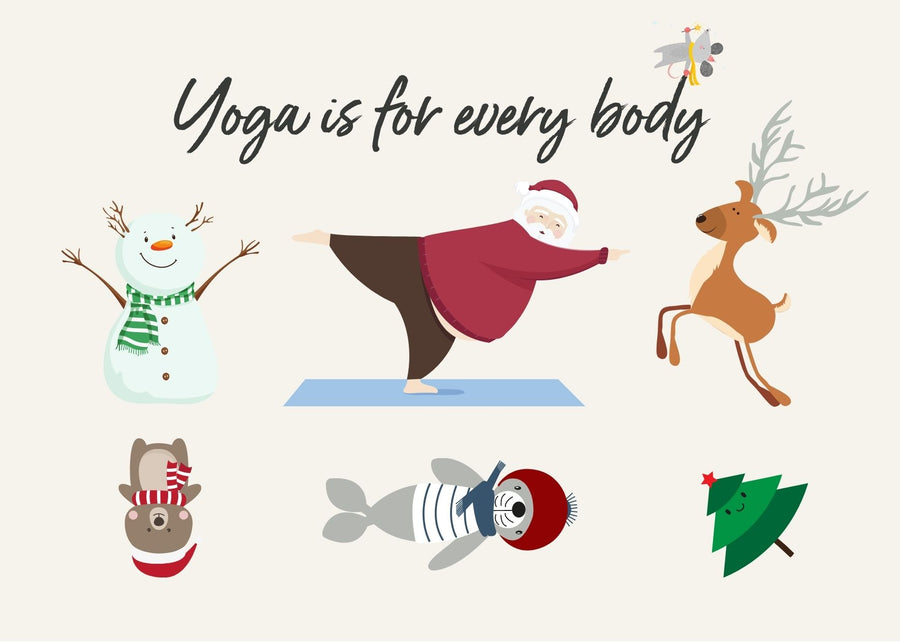 Postkarte | Weihnachten - Yoga is for every body