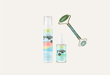 Set Gesichtsyoga | fair trade Gua Sha Stein / Roller + Moisturizer + Gesichtsöl |